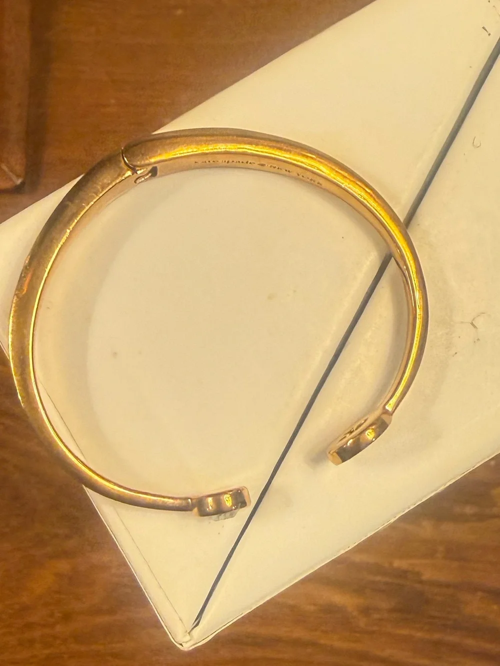 kate spade Spot the Spade Gold Open Spade and Crystal Cuff Hinge Bracelet